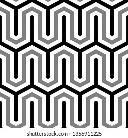 Seamless pattern. Jagged stripes motif. Zigzag lines background. Geometric waves ornament. Curves image. Linear backdrop. Digital paper, textile print, web design.