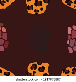 Seamless pattern. Jaguar, leopard, zebra, giraffe, tiger and cheetah print. Abstract background. Textile design. Vector fashion illustration.