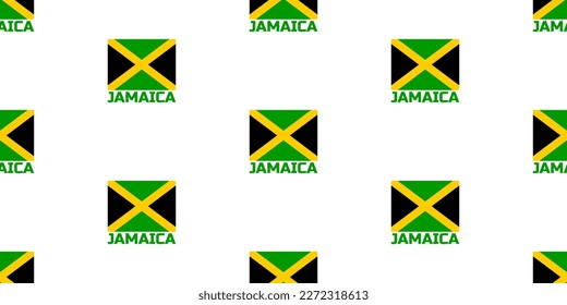 The seamless pattern of the jamaica state flag. With the caption of the name of the country " JAMAICA".