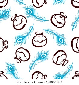 Seamless pattern for Janmashtami festival. Vector illustration