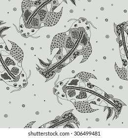 Seamless pattern with Japan perches.