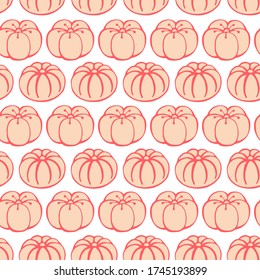 Seamless pattern with  Japanese desserts, sweets wagashi. Hand drawn vector illustration in sketch style. Perfect for greetings, invitations, manufacture wrapping paper, textile and web design.