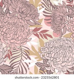 nahtloses Muster. Japanische Chrysanthema