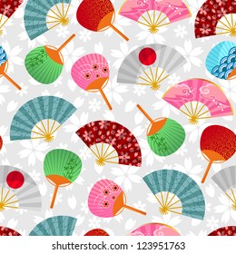 seamless pattern with Japanese fans (JPEG available in my gallery)