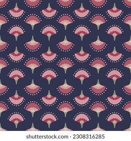 Seamless pattern with japanese flower ornament background