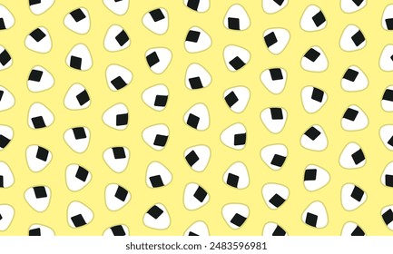 Seamless pattern with Japanese rice balls.