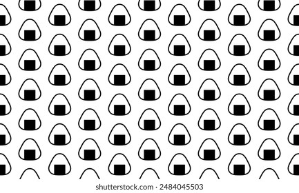 Seamless pattern with Japanese rice balls.