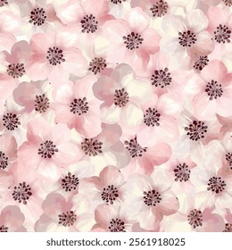 seamless pattern japanese sakura flower watercolor background