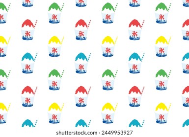 seamless pattern with Japanese shaved ice dessert for banners, cards, flyers, social media wallpapers, etc.
(Translation: ice)