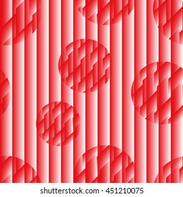 Seamless pattern in the Japanese style, red and white stripes intersecting circles in abstract background with alternating gradient lines cover for DNA scientific booklet