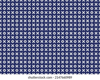 Seamless Pattern in Japanese Style. Template in Asian Style. Geometric Vector Illustration with Indigo Color for Background, Backdrop, Template, Poster, Cloths, Card. etc.