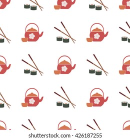 Seamless pattern with Japanese symbols for your design
