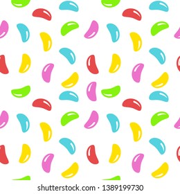 Seamless pattern with jelly beans. Vector illustration.