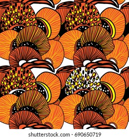 Seamless pattern with jellyfish. Drawing by hand, abstract background. Stylish design.