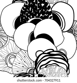 Seamless pattern with jellyfish. Drawing by hand, abstract background. Stylish design.