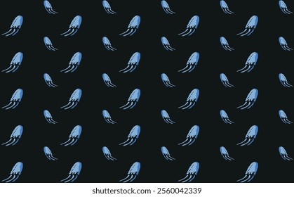 Seamless pattern with jellyfishes. Vector background.