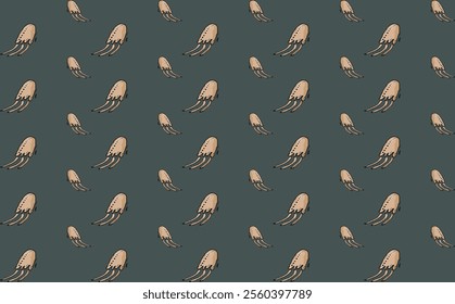 Seamless pattern with jellyfishes. Vector background.