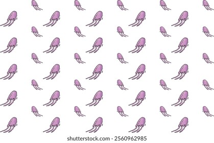 Seamless pattern with jellyfishes. Vector background.