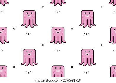 Seamless pattern with Jellyfishs. Icon design. Template elements