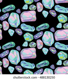 Seamless pattern with jewels. A colorful background. Pleasant color combination.