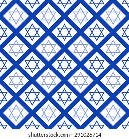 seamless pattern of Jewish badge star of David-vector illustration