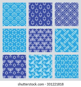 Seamless pattern for Jewish holiday Hanukkah. Vector illustration