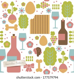 Seamless pattern for Jewish holiday Passover