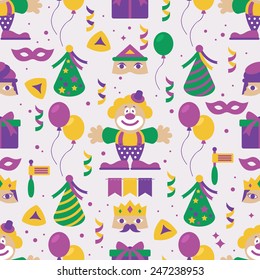 Seamless pattern for Jewish holiday Purim