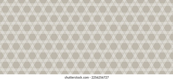 Seamless pattern with Jewish stars thin line vector illustration