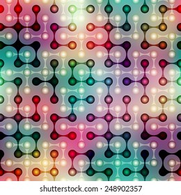 Seamless pattern. Joined balls pattern on blurred background. 