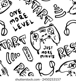 Seamless  pattern with joysticks. gaming cool print for boys and girls. Suitable for textiles, sportswear, web
