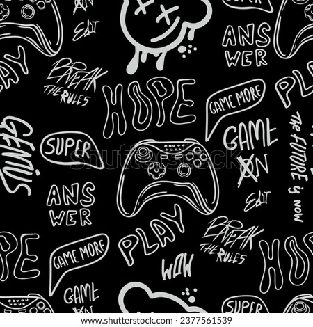 Seamless  pattern with joysticks. gaming cool print for boys and girls. Suitable for textiles, sportswear, web
