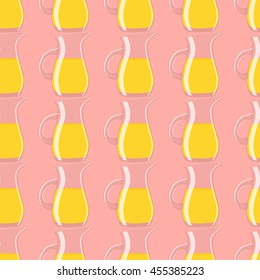 Seamless pattern of jug with juice. Vector EPS 10.