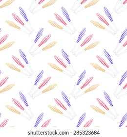 Seamless pattern with juggling mace. Hand-drawn background. Vector illustration. Real watercolor drawing.