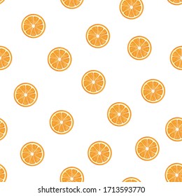 nahtloses Muster, saftig orange. Orange auf weißem Hintergrund. Vektorillustration