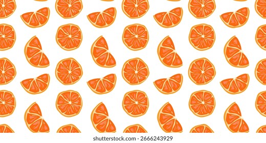 Padrão contínuo com fatias suculentas de laranja