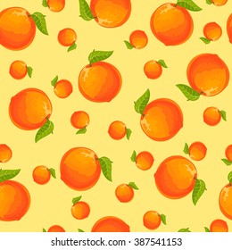 seamless pattern with juicy oranges