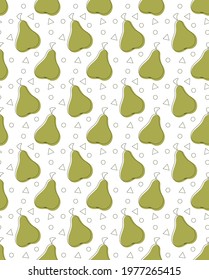 Seamless pattern with juicy pears in cartoon style