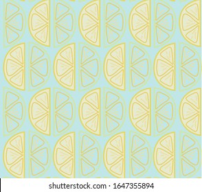 Seamless Pattern with juicy slices of lemon