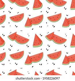 Seamless pattern with juicy watermelon. Summer design element. Background image for text, print for textiles. EPS10