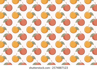 Seamless pattern with jujube fruits. Fruit background. Vector illustration.