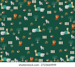 Un patrón sin fisuras con un tema de selva o safari. Este patrón es adecuado para una variedad de propósitos de diseño,