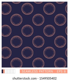 Seamless pattern. Just abstract circles shaded in the style stipplism. Vector texture design