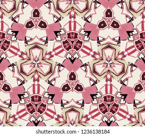 Seamless pattern, kaleidoscope. Abstract forms. Graphic design element.