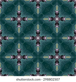 Seamless pattern of kaleidoscope. Vector illustration.