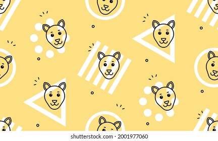 Seamless pattern with kangaroos. Icon design. Template elements