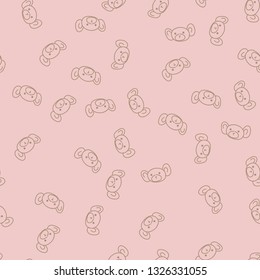 Seamless pattern with Kawaii bears. Vector