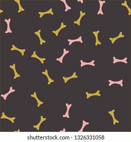 Seamless pattern with Kawaii bones. Vector