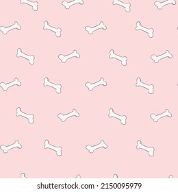 seamless pattern with kawaii cute bone for card paper background