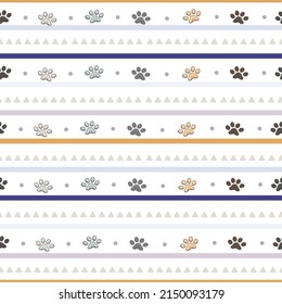 seamless pattern kawaii cute cats footprint for card paper background